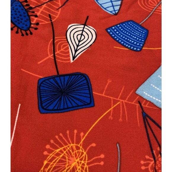 LuLaRoe Girls Juniors Leggings Red Blue Floral Retro Size 00-0 Teen TW TWEEN NEW - Picture 2 of 4